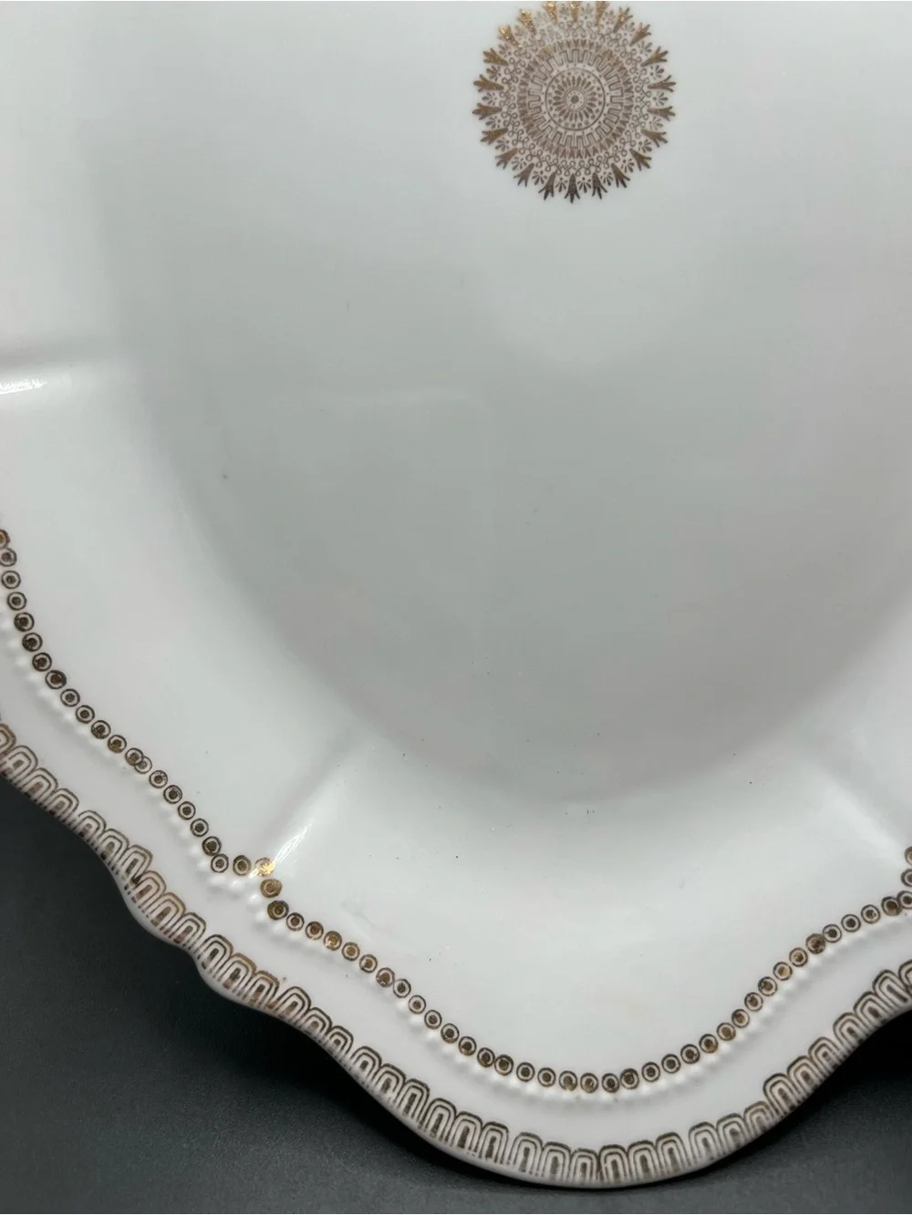 VTG O &E.G Royal Austria Porcelain White & Gold 13” Oval Serving Platter Ornate